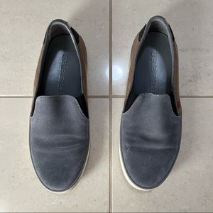 Burberry Blue Suede Check Slip-On Sneaker Size 37